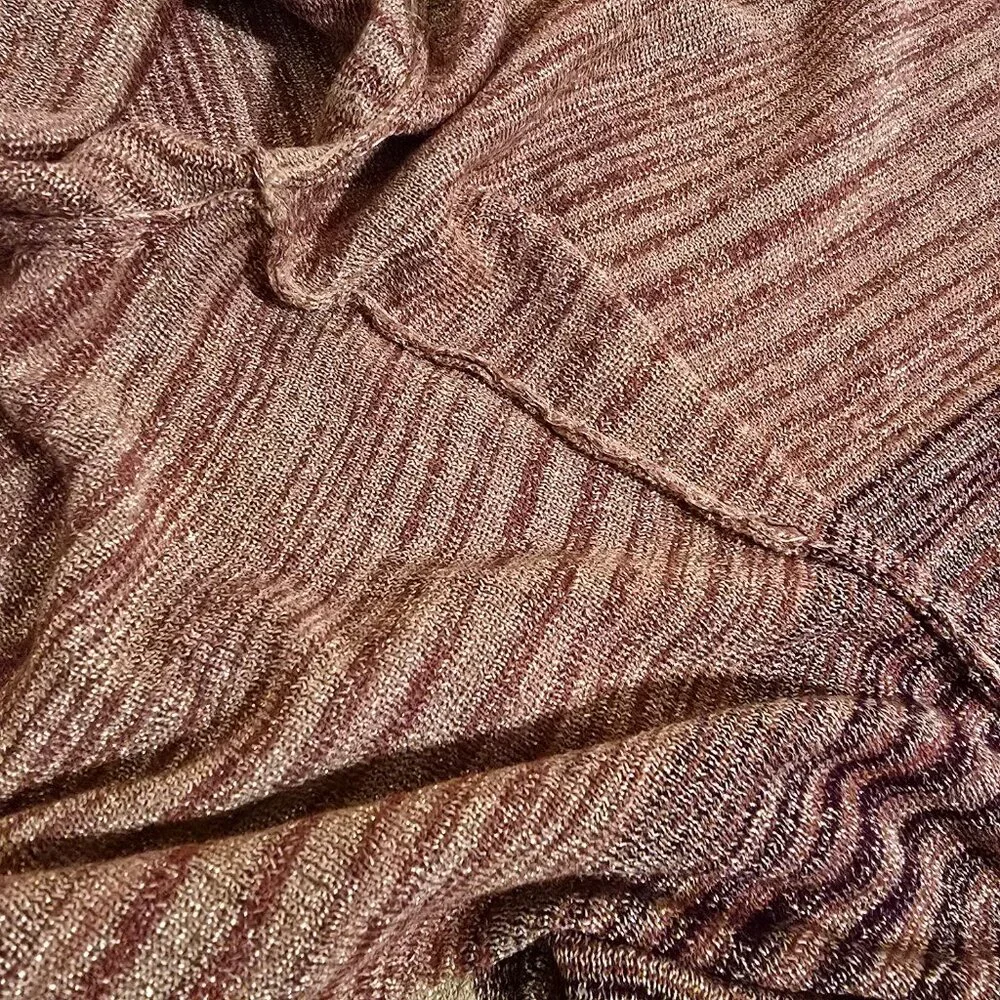 Peck & Peck Metallic Ombre Longline Open Front LS Cardigan